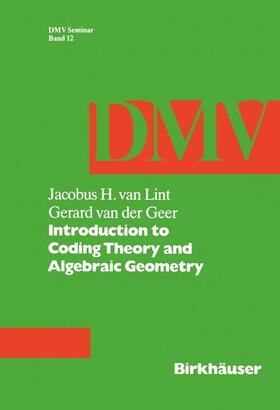 van der Geer / van Lint |  Introduction to Coding Theory and Algebraic Geometry | Buch |  Sack Fachmedien