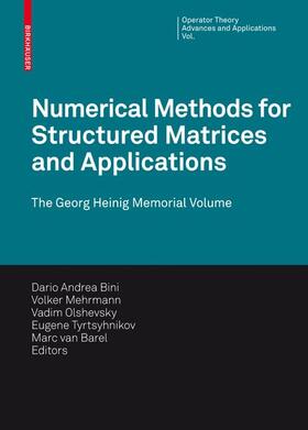 Bini / Mehrmann / van Barel |  Numerical Methods for Structured Matrices and Applications | Buch |  Sack Fachmedien