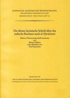  Die älteste lateinische Schrift über das indische Rechnen nach al-Hwarizmi | Buch |  Sack Fachmedien