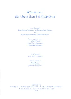 Franke / Hartmann / Höllmann |  Wörterbuch der tibetischen Schriftsprache  5. Lieferung | Buch |  Sack Fachmedien