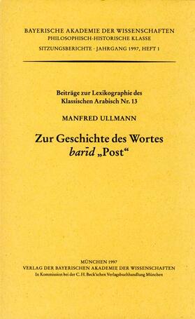  Zur Geschichte des Wortes barid "Post" | Buch |  Sack Fachmedien