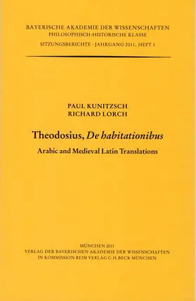 Kunitzsch / Lorch |  Theodosius, De habitationibus | Buch |  Sack Fachmedien