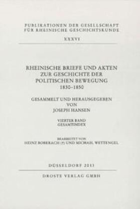 Hansen |  Rheinische Briefe und Akten zur Geschichte der politischen Bewegung 1830-1850 | Buch |  Sack Fachmedien
