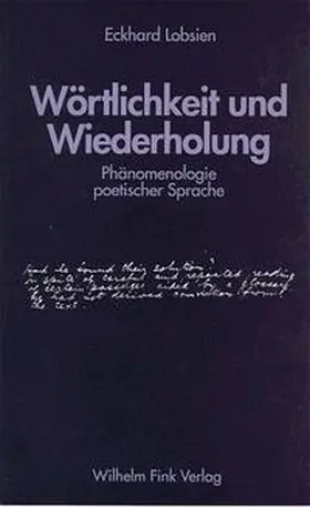 Lobsien |  Wörtlichkeit und Wiederholung | Buch |  Sack Fachmedien