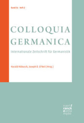 Jost-Fritz / Weber |  COLLOQUIA GERMANICA 54, 2 | Buch |  Sack Fachmedien