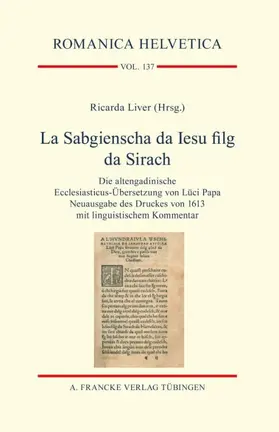 Liver |  La Sabgienscha da Iesu filg da Sirach | Buch |  Sack Fachmedien