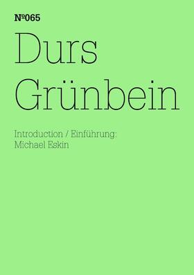 Grünbein | Durs Grünbein | E-Book | sack.de