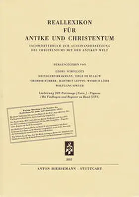  Reallexikon für Antike und Christentum | Buch |  Sack Fachmedien