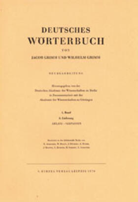 Grimm |  Grimm, Dt.  Wörterbuch 1. Band 4. Lieferung | Buch |  Sack Fachmedien