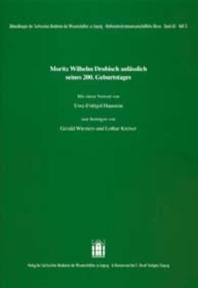  Moritz Wilhelm Drobisch anlässlich seines 200. Geburtstages | Buch |  Sack Fachmedien