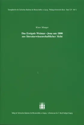 Manger |  Das Ereignis Weimar-Jena um 1800 aus literaturwissenschaftlicher Sicht | Buch |  Sack Fachmedien