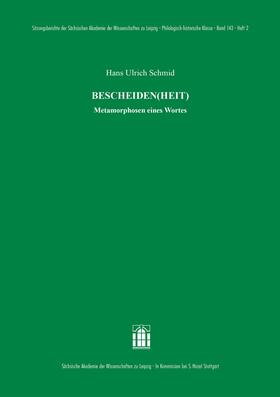 Schmid |  BESCHEIDEN(HEIT) | Buch |  Sack Fachmedien