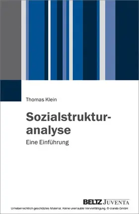 Klein |  Sozialstrukturanalyse | eBook | Sack Fachmedien