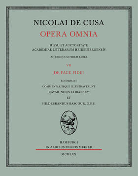 Bascour / Klibansky |  Nicolai de Cusa Opera omnia / Nicolai de Cusa Opera omnia | Buch |  Sack Fachmedien