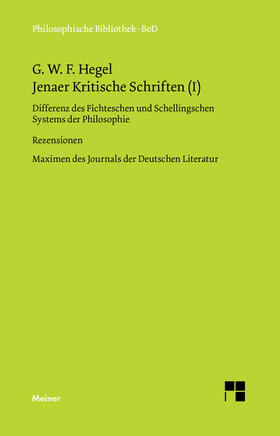 Hegel / Brockard / Buchner |  Jenaer Kritische Schriften / Jenaer Kritische Schriften (I) | Buch |  Sack Fachmedien