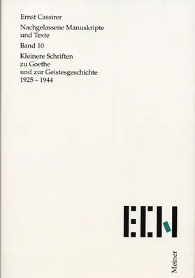 Cassirer / Naumann |  Cassirer, E: Nachgel. Manuskripte 10 | Buch |  Sack Fachmedien