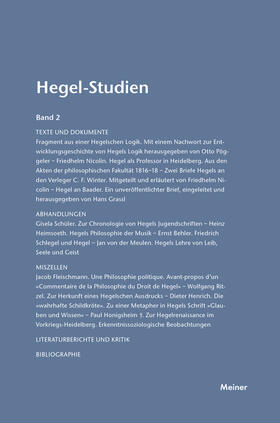 Nicolin / Pöggeler |  Hegel-Studien / Hegel-Studien Band 2 (1963) | Buch |  Sack Fachmedien