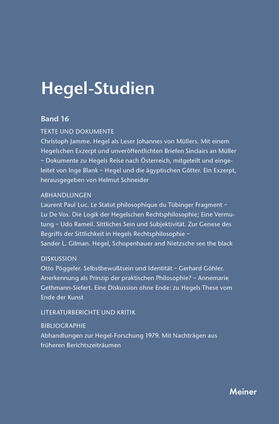 Nicolin / Pöggeler |  Hegel-Studien / Hegel-Studien Band 16 (1981) | Buch |  Sack Fachmedien