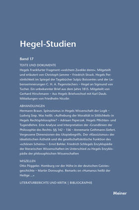 Nicolin / Pöggeler |  Hegel-Studien / Hegel-Studien Band 17 (1982) | Buch |  Sack Fachmedien
