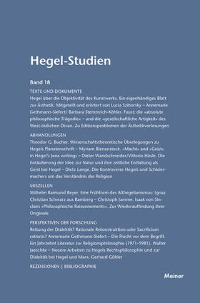 Nicolin / Pöggeler |  Hegel-Studien / Hegel-Studien Band 18 (1983) | Buch |  Sack Fachmedien