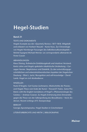 Nicolin / Pöggeler |  Hegel-Studien / Hegel-Studien Band 21 (1986) | Buch |  Sack Fachmedien