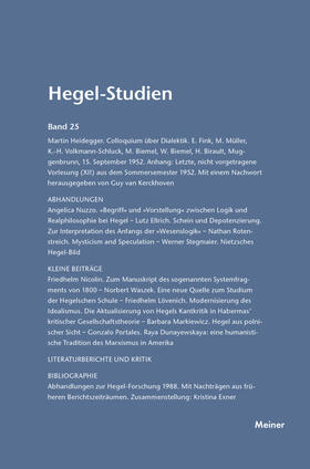 Nicolin / Pöggeler |  Hegel-Studien / Hegel-Studien Band 25 (1990) | Buch |  Sack Fachmedien