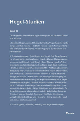 Nicolin / Pöggeler |  Hegel-Studien / Hegel-Studien | Buch |  Sack Fachmedien