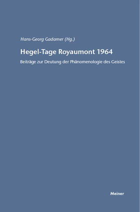Gadamer |  Hegel-Tage Royaumont 1964 | Buch |  Sack Fachmedien