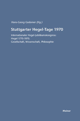 Gadamer |  Stuttgarter Hegel-Tage | Buch |  Sack Fachmedien