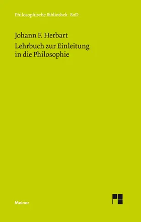 Herbart |  Lehrbuch zur Einleitung in die Philosophie | eBook | Sack Fachmedien