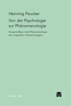 Peucker |  Von der Psychologie zur Phänomenologie | eBook | Sack Fachmedien