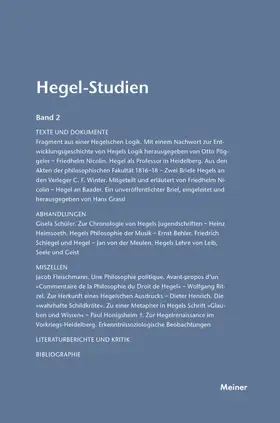 Nicolin / Pöggeler |  Hegel-Studien Band 2 | eBook | Sack Fachmedien