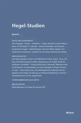 Nicolin / Pöggeler |  Hegel-Studien Band 8 | eBook | Sack Fachmedien