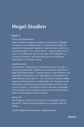 Nicolin / Pöggeler |  Hegel-Studien Band 17 | eBook | Sack Fachmedien