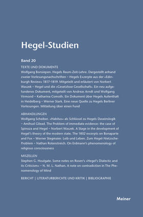 Nicolin / Pöggeler |  Hegel-Studien Band 20 | eBook | Sack Fachmedien