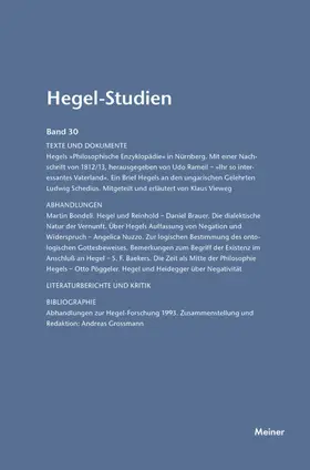 Nicolin / Pöggeler |  Hegel-Studien Band 30 | eBook | Sack Fachmedien