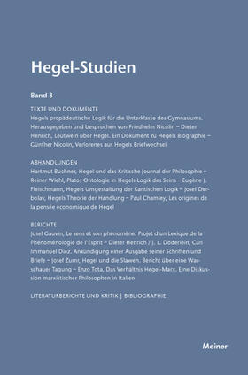 Nicolin / Pöggeler |  Hegel-Studien Band 3 | eBook | Sack Fachmedien