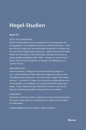 Nicolin / Pöggeler |  Hegel-Studien Band 10 | eBook | Sack Fachmedien