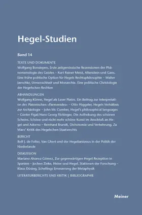 Nicolin / Pöggeler |  Hegel-Studien Band 14 | eBook | Sack Fachmedien