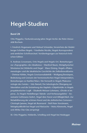 Nicolin / Pöggeler |  Hegel-Studien Band 28 | eBook | Sack Fachmedien