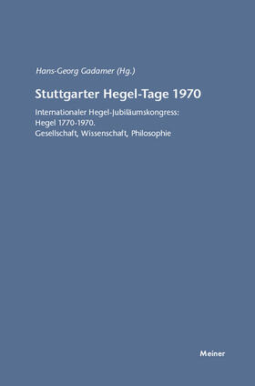 Gadamer |  Stuttgarter Hegel-Tage 1970 | eBook | Sack Fachmedien