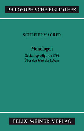 Schleiermacher |  Monologen | eBook | Sack Fachmedien