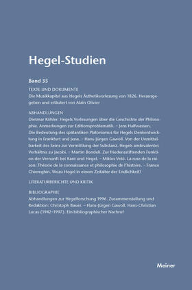 Nicolin / Pöggeler |  Hegel-Studien Band 33 | eBook | Sack Fachmedien