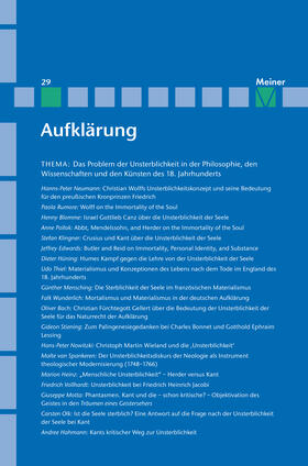 Mulsow / Stiening / Vollhardt |  Aufklärung, Band 29: Das Problem der Unsterblichkeit in der Philosophie, den Wissenschaften und den Künsten des 18. Jahrhunderts | eBook | Sack Fachmedien