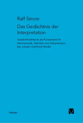 Simon |  Das Gedächtnis der Interpretation | eBook | Sack Fachmedien