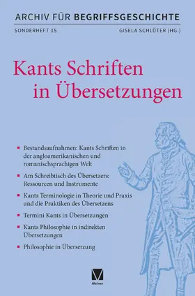 Schlüter |  Kants Schriften in Übersetzungen | eBook | Sack Fachmedien