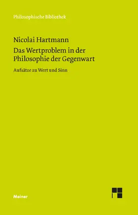 Hartmann / Kalckreuth |  Das Wertproblem in der Philosophie der Gegenwart | Buch |  Sack Fachmedien