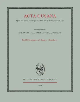 Helmrath / Woelki |  Acta Cusana. Quellen zur Lebensgeschichte des Nikolaus von Kues. Band III, Lieferung 3 | Buch |  Sack Fachmedien