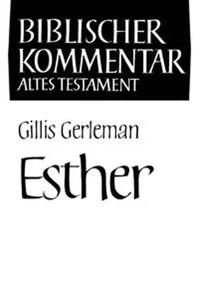 Gerleman / Meinhold / Schmidt |  Esther | Buch |  Sack Fachmedien