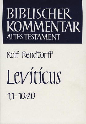 Rendtorff |  Leviticus (1,1-10,20) | Buch |  Sack Fachmedien